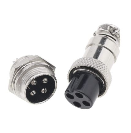 کانکتور 4 پین نظامی فلزی با قفل پیچی | بسته 5 عددی