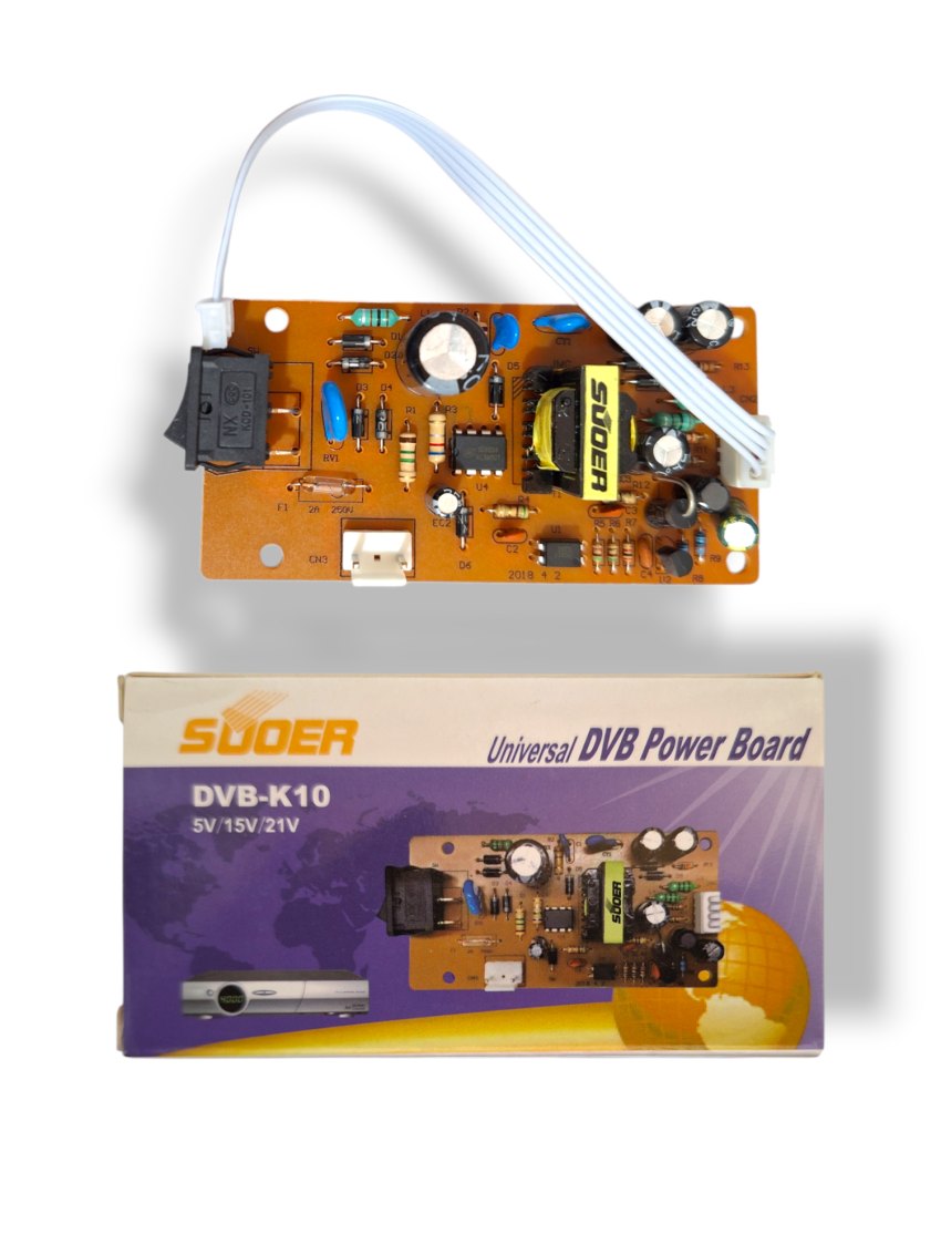 برد تغذیه DVB-K10 برند Sooer اصل | منبع تغذیه سوئیچینگ 5V-15V-21V